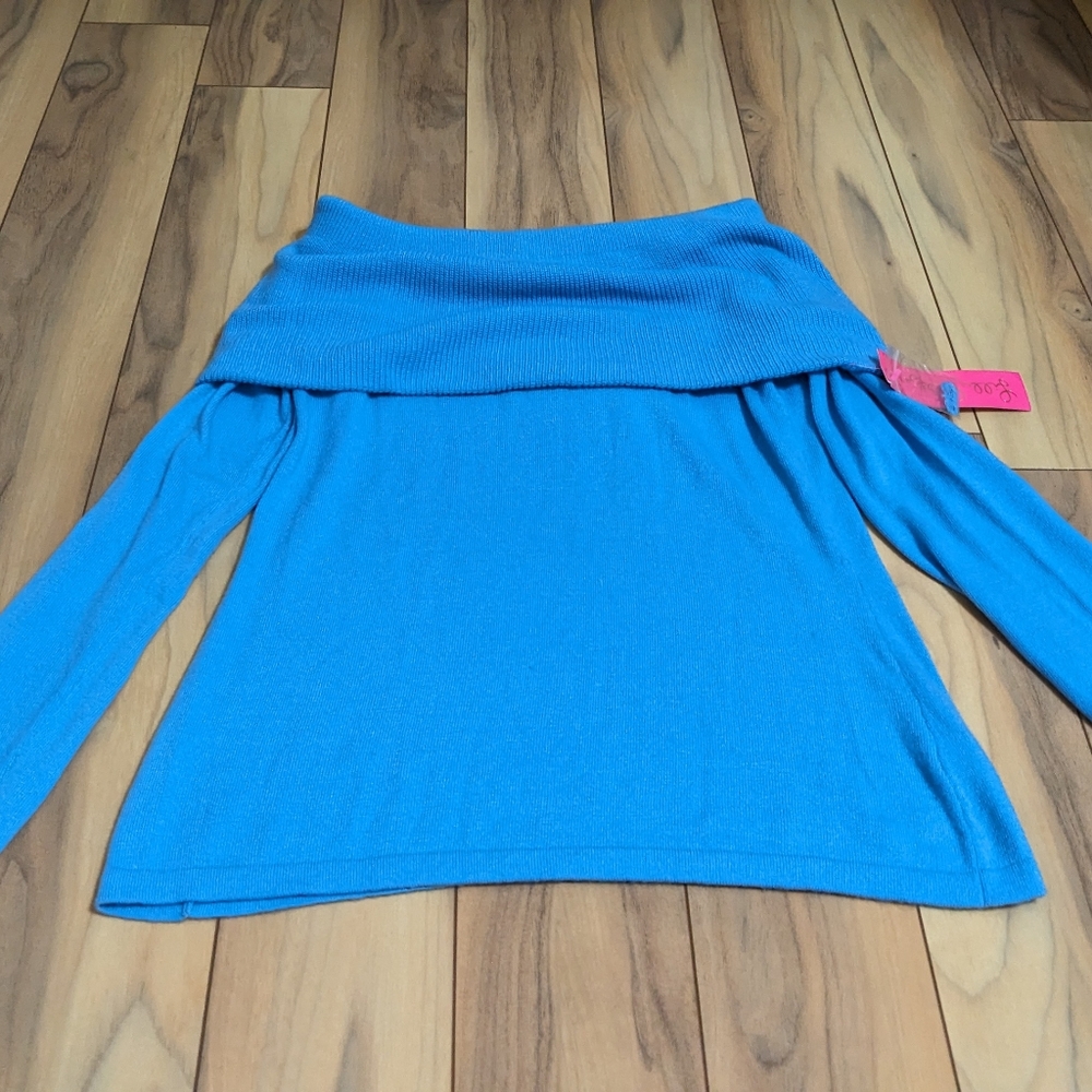 NWT! Lilly Pulitzer Christin Sweater Zanzibar Blue Size L $138 - Picture 2 of 12